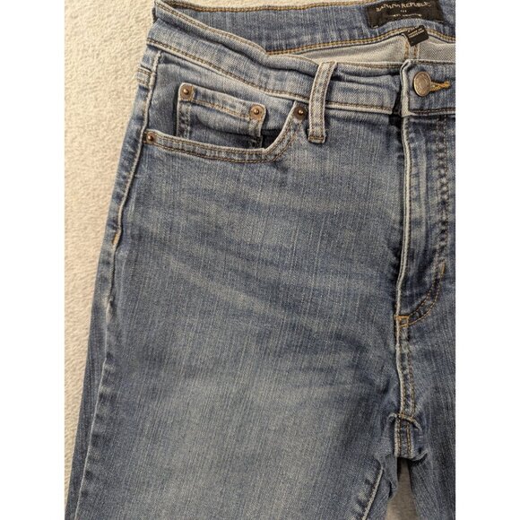 Banana Republuc Jeans Womens Size 8 Blue Classic Straight Faded Whiskers - Picture 2 of 11